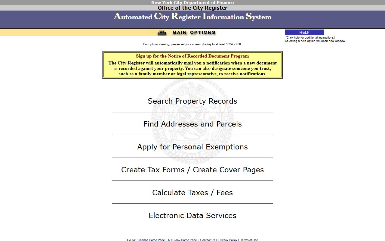 NYC ACRIS system for searching Kings County Brooklyn deed records