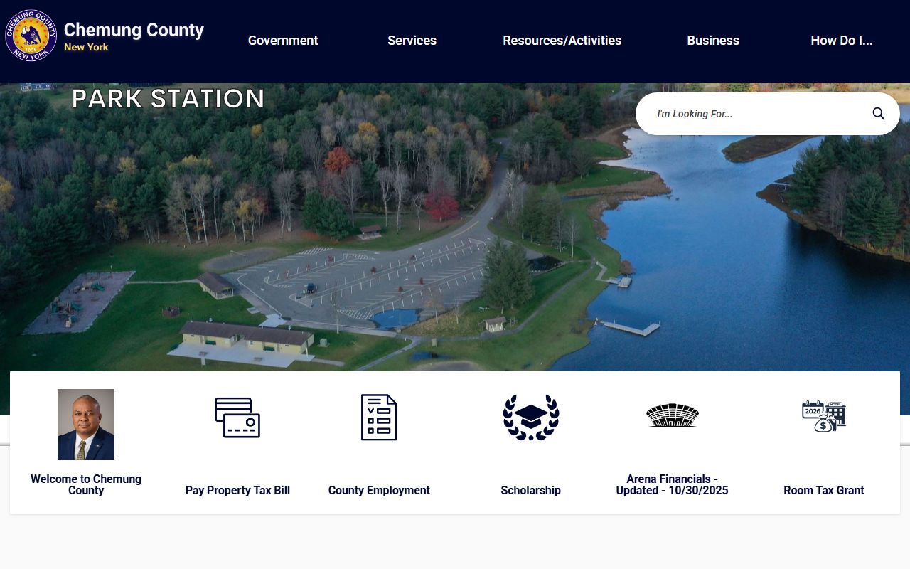 Chemung County government website with access to County Clerk deed recording services