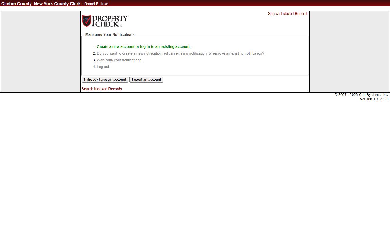 Clinton County PropertyCheck fraud protection service for deed records