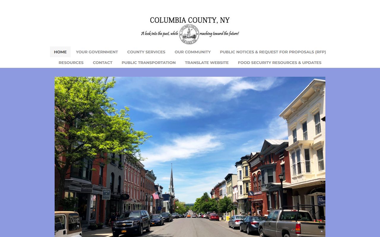 Columbia County government website showing County Clerk deed records access