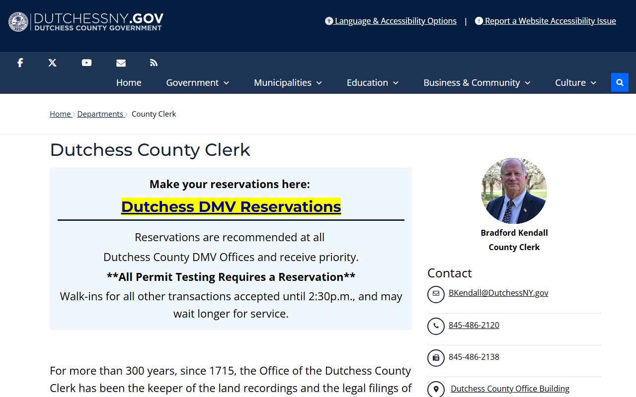 Dutchess County Clerk website for searching deed records