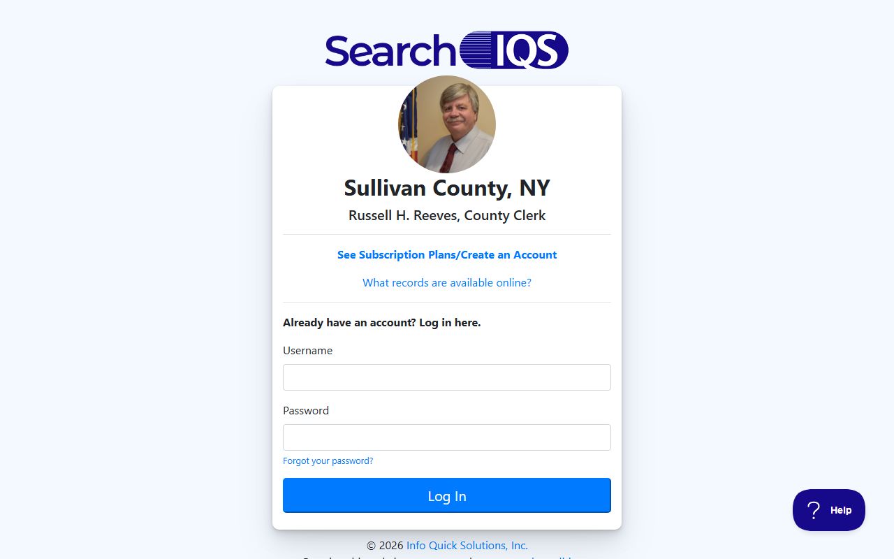 Sullivan County IQS search system for finding deed records online
