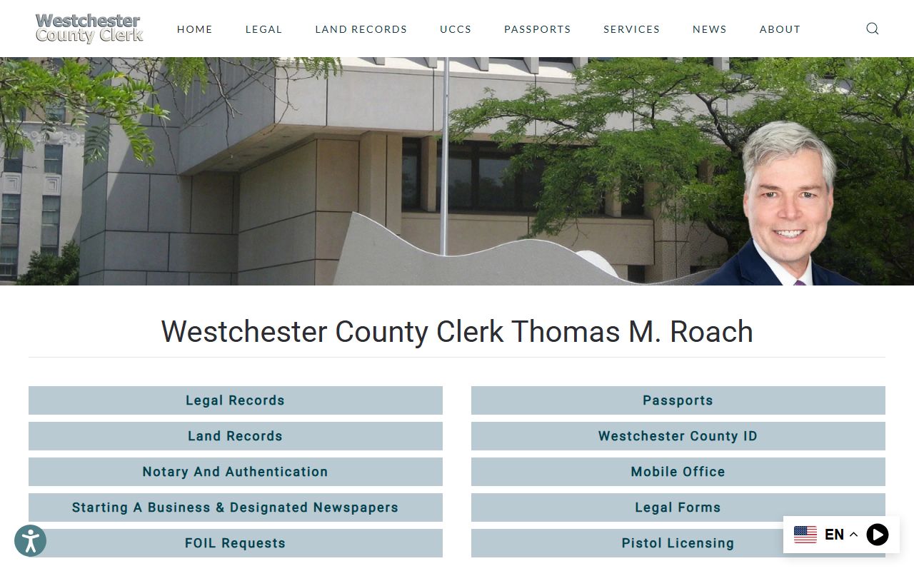 Westchester County Clerk's Office website for searching deed records